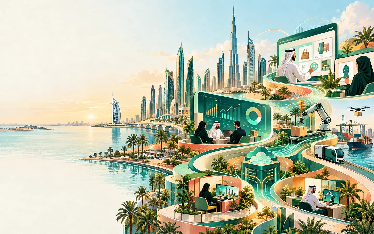 Connected digital business ecosystem in Dubai