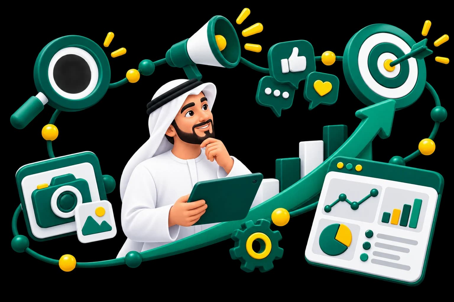 استشارات الاستراتيجية الرقمية والنمو في دبي والإمارات visual by Destpeka Digital