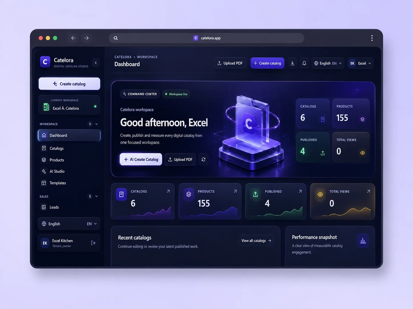 Catelora platform interface