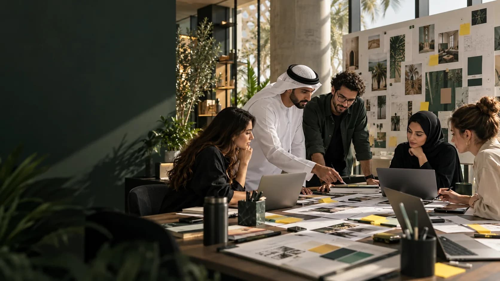 Creative technology team collaborating in a Dubai studio