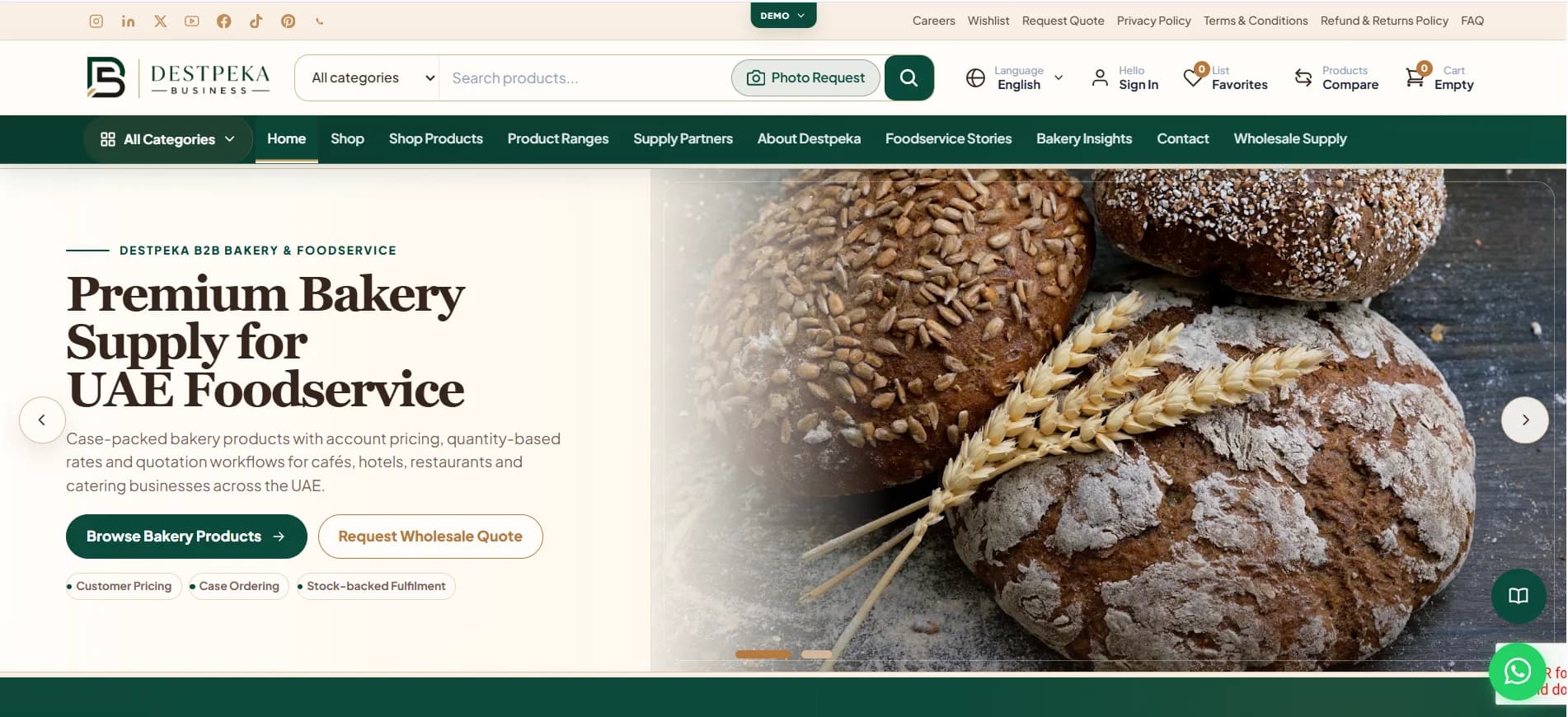 Destpeka Business interface view 2