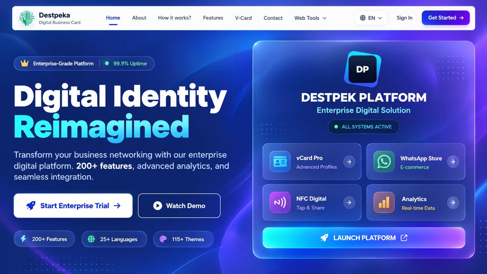 Destpeka V-Card public platform
